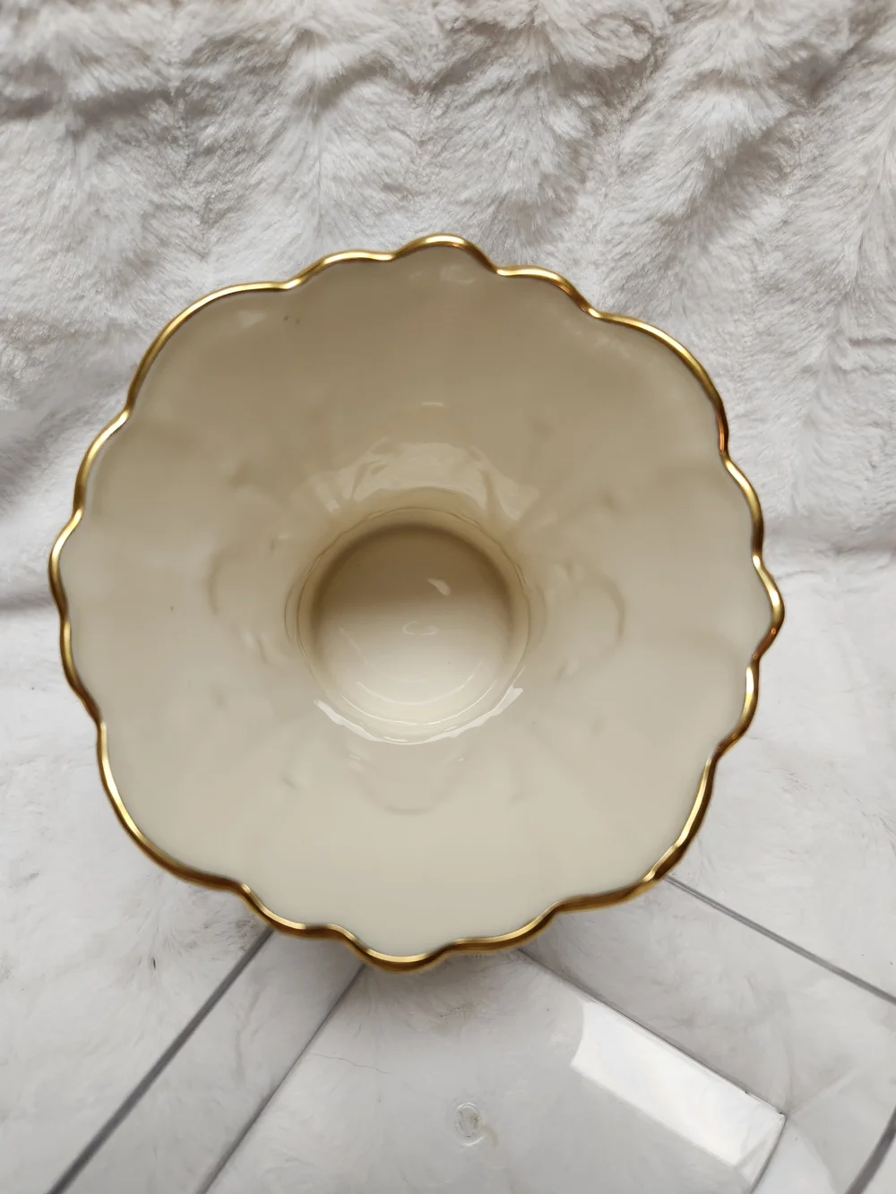 Lenox Ivory Porcelain Vase with Gold Trim
